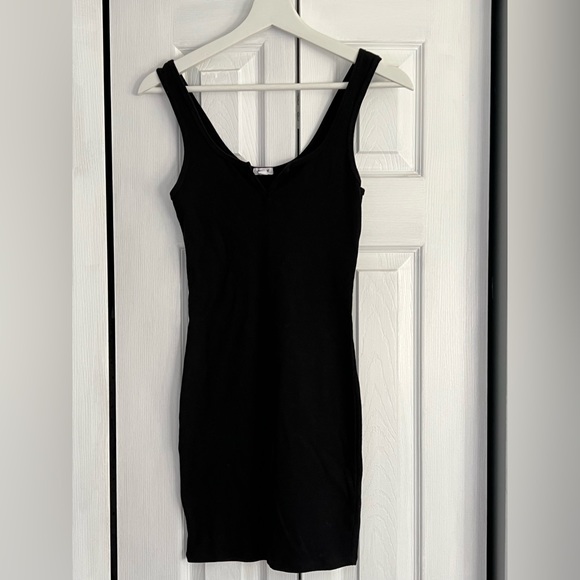 Garage Black Ribbed Mini Dress - Picture 1 of 2